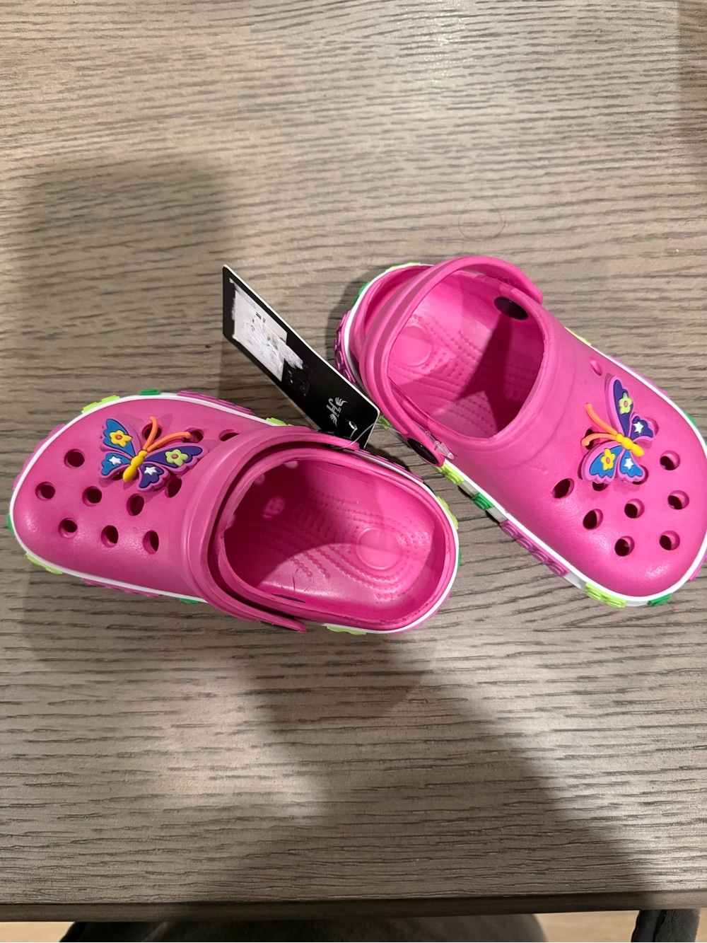 Toddler girl Pink Butterfly Crock style Shoes